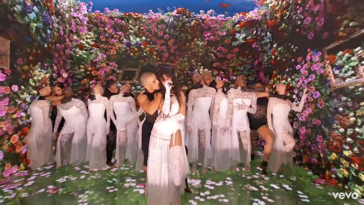 At one part, one of the dancers in black grabs her by the neck while she sings the line “cause I can’t breathe”. This shows that although she knows that the “darkness” is suffocating her and is bad for her in a way, she slowly starts to connect with it.