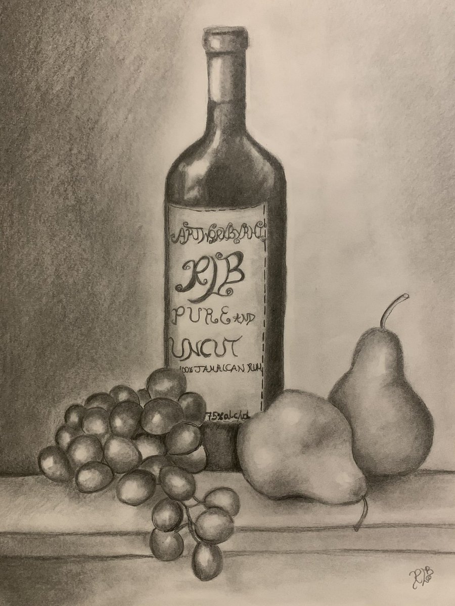 rebrown30's tweet photo. #100%JamaicanRum #graphiteartwork #graphiteart #graphitestilllife #pencilstilllife #blackart #graphiteartist #pureanduncut #uncutgem #jamaicanrum #wallart https://t.co/pSspbngr7I