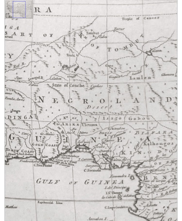 The Swaen map dated 1760 by Rollos of Negroland and Guinea