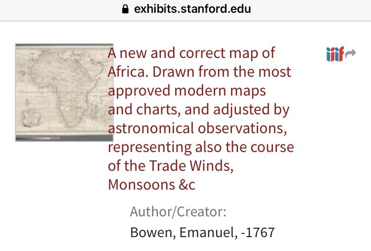 The Stanford University map dated 1767 AD by Bowen of Africa which includes the country of Negroland