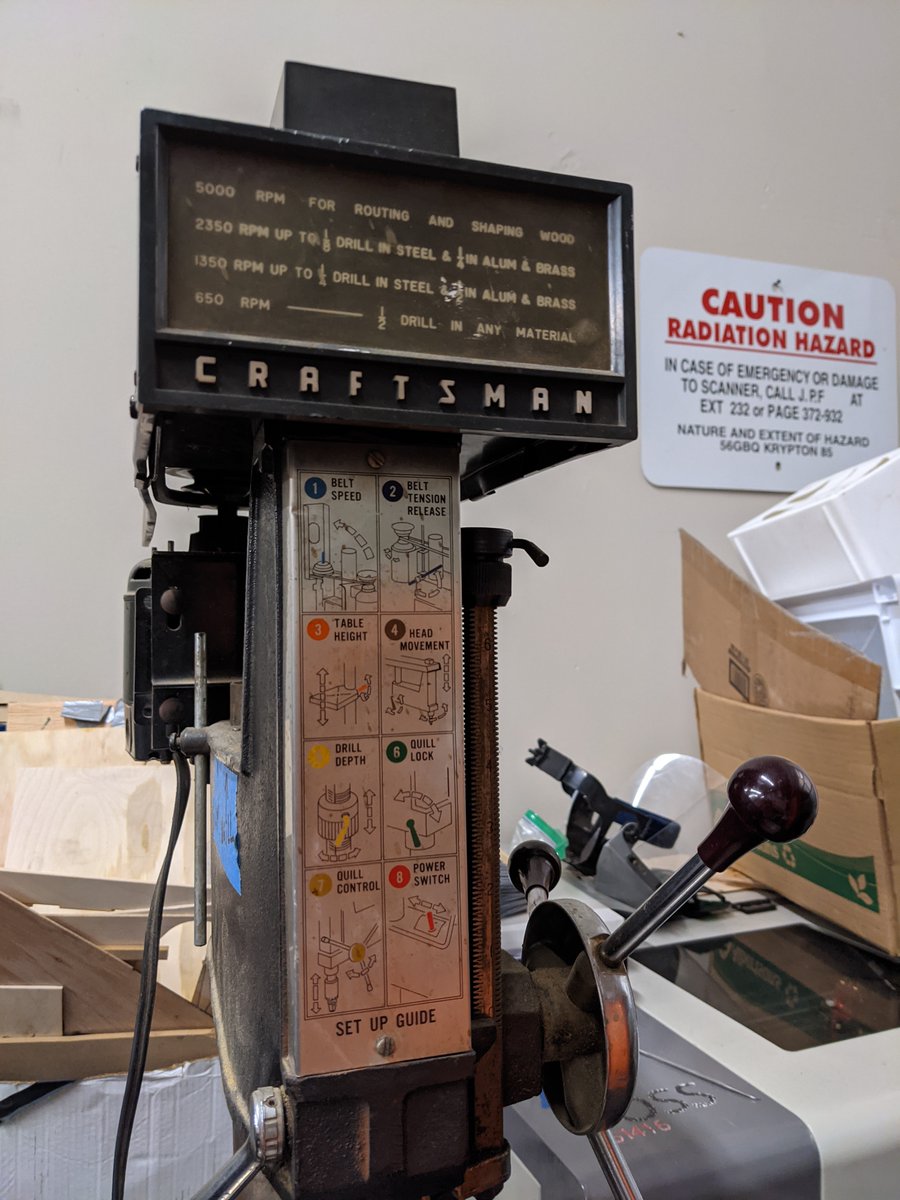 the_black_lodge's tweet image. WA area hackers, makers, and builders. We're selling our Craftsman Drill Press (113.12130) with 1/2HP motor. Asking 200.00. This thing is 1970's era, back when America built tools that lasted and could murder you if you didn't respect them. We need the space back. Contact @_noid_