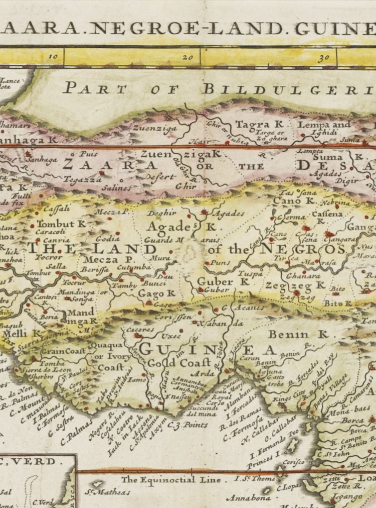 The Smithsonian Institute map dated 1799 of West Africa which includes the country entitled ‘the land of the Negros’