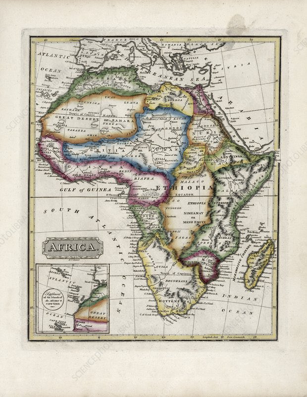 The Science Photo Library map dated 1817 AD that shows in the area of Negroland this map says ‘or Sudan’