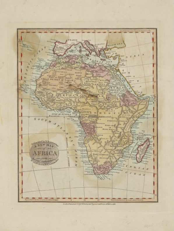 The Smithsonian Institute map dated 1805 AD of Africa that includes the country of Nigritia