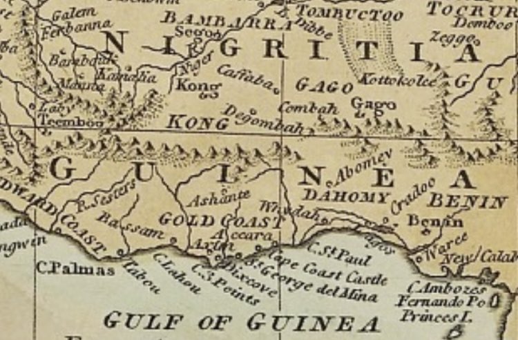 The Smithsonian Institute map dated 1805 AD of Africa that includes the country of Nigritia