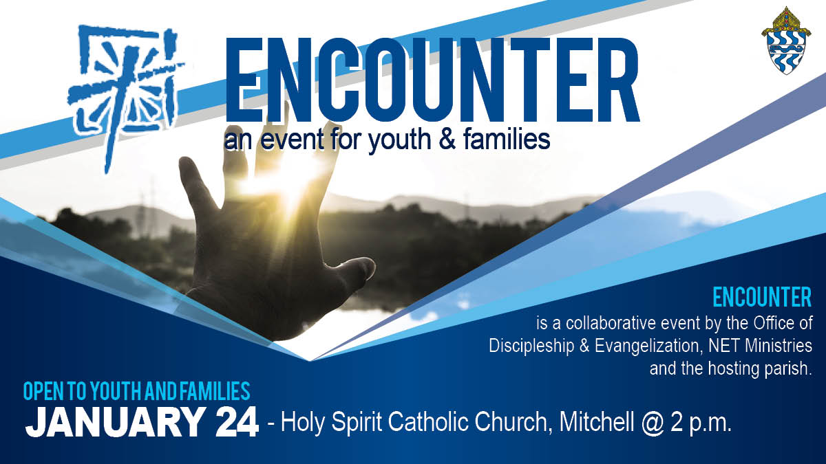 SFDiocese's tweet photo. The next Encounter event is coming up! Mark your calendar for Jan. 24 from 2-4:30 p.m. Encounter is a great opportunity to re-energize your faith, receive additional faith formation, and to develop relationships with others in your region.
#sfdiocese #NETMinistries https://t.co/adP8bVxMSh