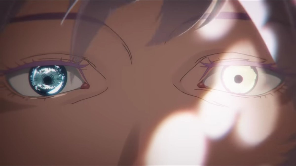 shots where one eye is emphasised/has light are meant to show their prioritiesthe manga has a constant motif where the left eye = the individual & the right eye = the collective (or something to that effect)gojo & sukuna = individualisticnanami & yuuji = collectivist