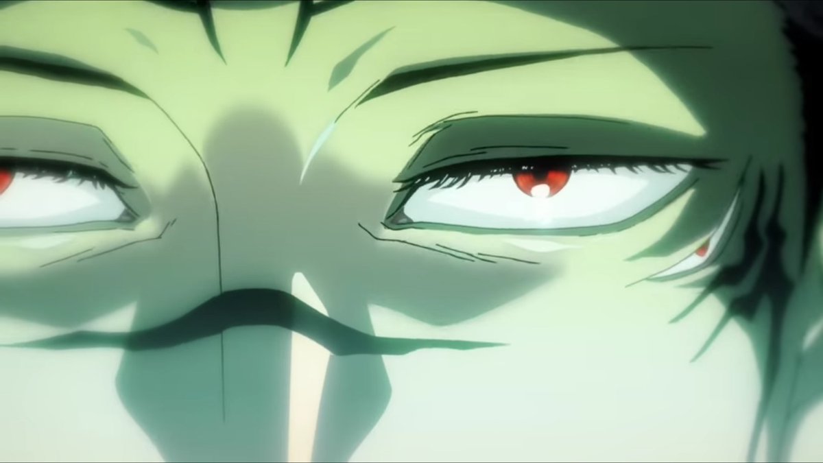 shots where one eye is emphasised/has light are meant to show their prioritiesthe manga has a constant motif where the left eye = the individual & the right eye = the collective (or something to that effect)gojo & sukuna = individualisticnanami & yuuji = collectivist