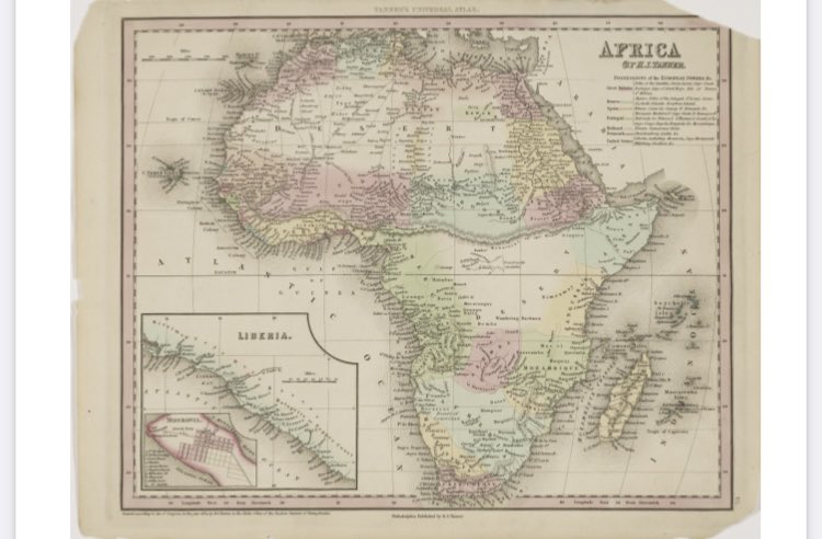 The Smithsonian Institute map dated 1834 AD of Africa showing Soudan in the region of Negroland