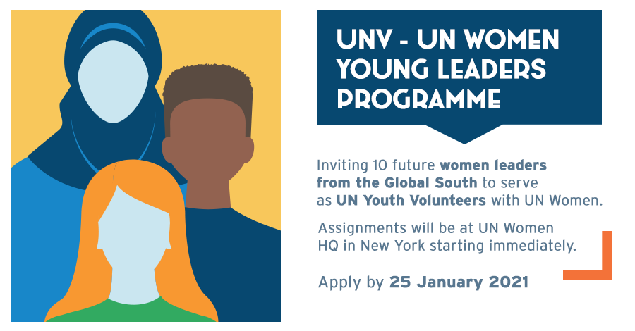 UNYouthAffairs's tweet photo. 🚨 Opportunity alert 🚨

Are you a young woman from the Global South who is committed to gender equality? ♀️

@UN_Women &amp; @UNVolunteers launched the Young Women Leaders Initiative to bring 10 young professionals to work at the @UN in NYC 🗽

Learn more 👉 https://t.co/QjTOhsW1pE https://t.co/T0pvzv6EB3