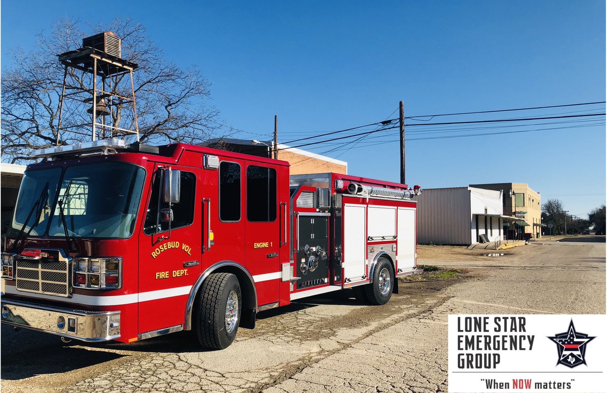 LoneStarEG's tweet photo. We are proud to have recently delivered this @ferrarafire Cinder Top Mount Pumper to the Rosebud FD! 

• 1000 Gallon Tank 
• 1750 GPM Pump
• Top Mount 
• 450 HP Engine 

#LoneStarEmergencyGroup #LoneStarState #FerraraFire #FiretrucksofAmerica #FiretrucksofTexas #FerraraStrong https://t.co/QOJG0NTrTP