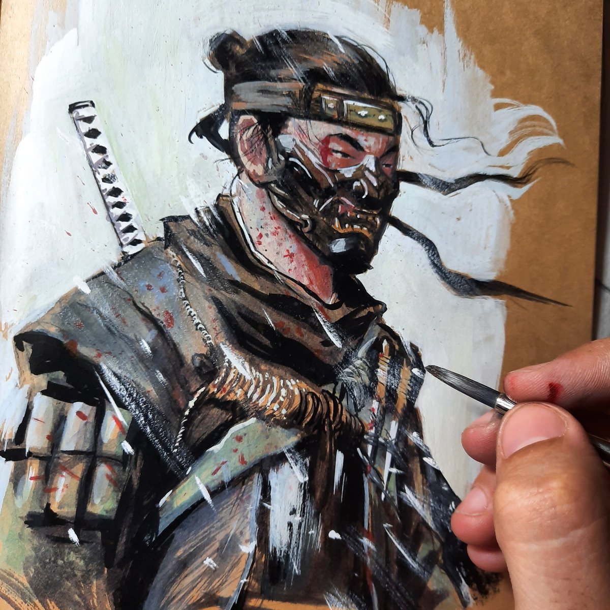 GermnPeralta10's tweet photo. #ghostoftsushima #sakaijin #ghostarmor #suckerpunch #ps4 #watercolor #inks #drphmartins https://t.co/uPcRZj52qk