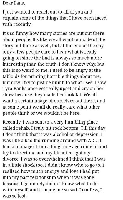 Following rehab, Britney wrote a letter to her fans saying she was cutting ties with people in her life who "made more of some issues than was necessary" and "wanted to be in more control of my life than me."  #FreeBritney