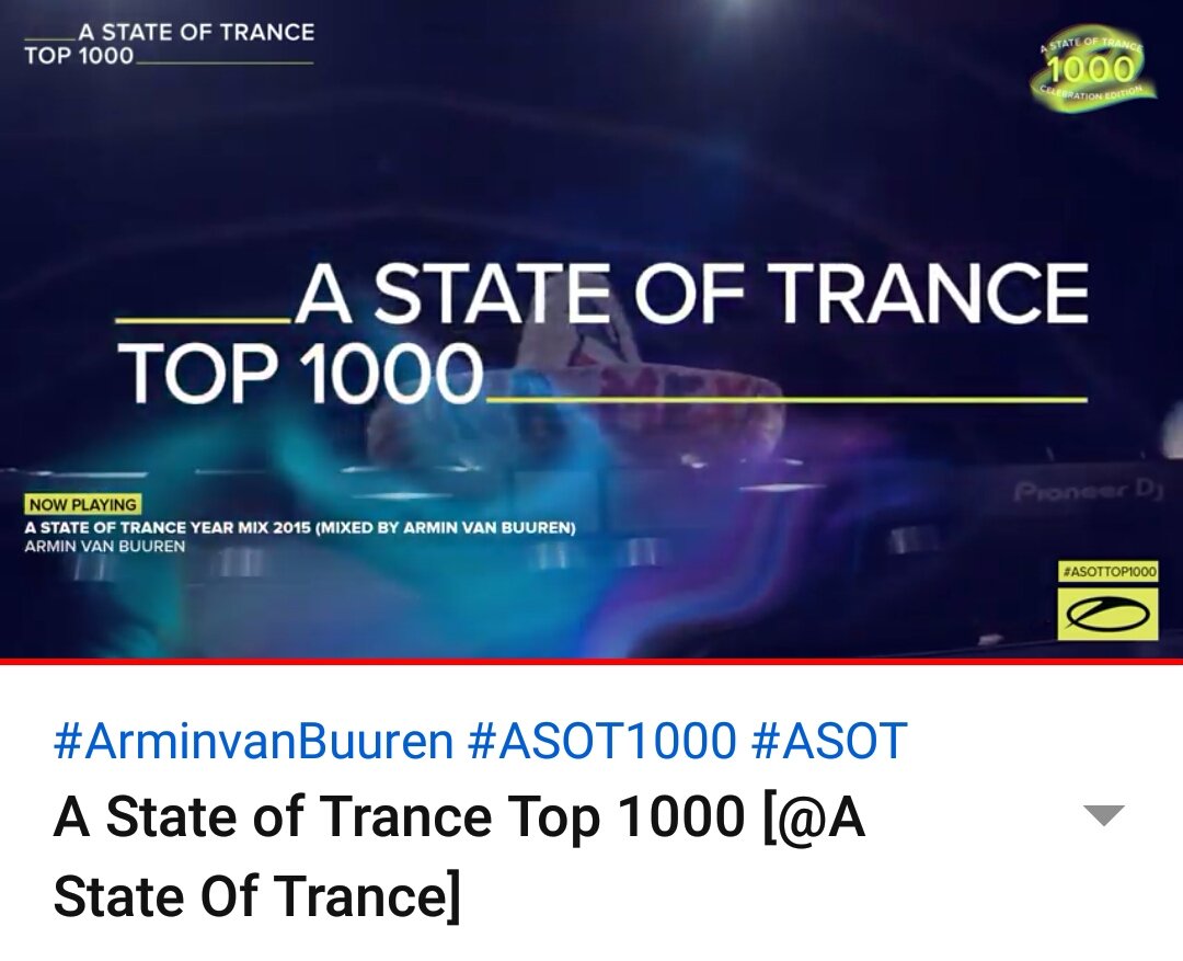 Tr4nceMusic's tweet photo. #NowPlaying 🔊 🎶 #Watching
@asot
Presents A State Of Trance Top 1000  (Year Mixes 2004-2020 continuously) 

https://t.co/VPRhsCXzAx

#trance #progressive #progressivetrance #vocaltrance #techtrance #puretrance #hardtrance #psytrance #trancefamily #trancefam #dj https://t.co/v8aBiuyOHx