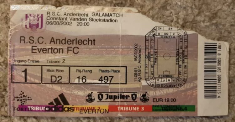 #208 Anderlecht 2-0 EFC - Aug 6, 2002. The Blues’ biggest test of pre-season so far saw them travel to Belgium & lose 0-2 to Belgian giants, Anderlecht. Gilles de Bilde, formerly of Aston Villa & Sheff Wed, scored for Anderlecht, as did the Australian international Clayton Zane.