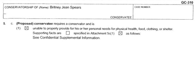 Britney's father had all the paperwork ready that day to put her under a conservatorship claiming without evidence that she had a "dementia-related illness" and that she couldn't manage her own daily life or finances. A judge granted it with hearings to follow.  #FreeBritney