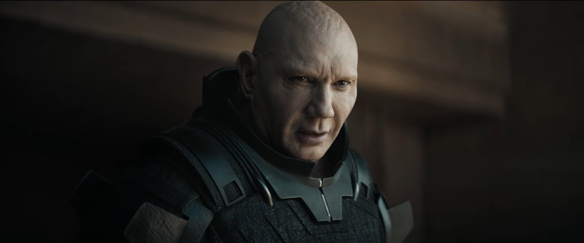 Until the Baron's meeting with Leto, Beast Rabban is sort of the main antagonist of the movie, "wrecking shit".He gets to do more than he did in the book and in Lynch's Dune, and, besides still being a simple-minded beast, his character is said to be a bit stronger.