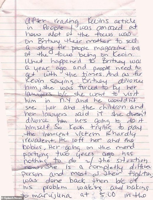 Britney wrote a letter saying this was understandable considering her friend at the door kept telling her the cops were leaving and to stay in the bathroom. She was "lied to and set up" and she did spin out of control as any mother would in those circumstances.  #FreeBritney