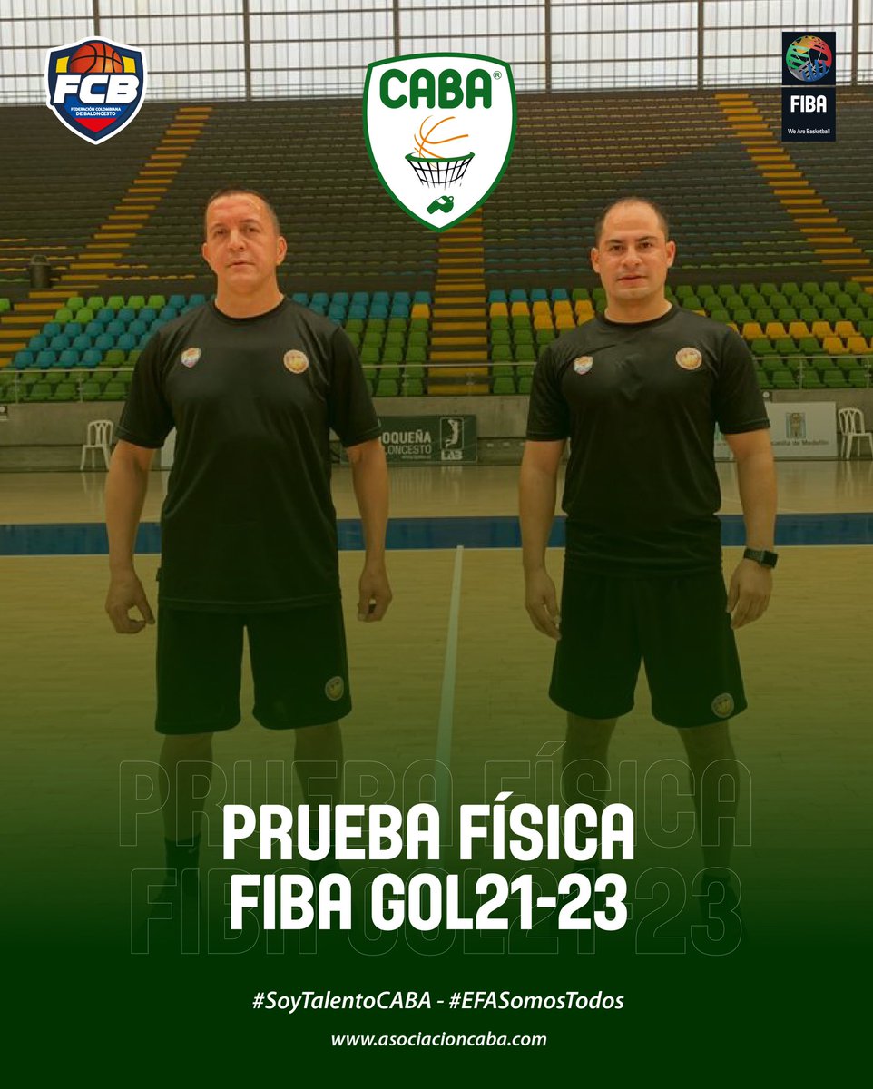 arbitroscaba's tweet photo. Nuestros arbitros internacionales Rodrigo Mejía (@rolememe) y Carlos Vélez (@velez_ca) presentaron con éxito hoy la prueba física dentro del programa de su reválida FIBA “GOL 2021 - 2023”. #SoyTalentoCABA #EFASomosTodos https://t.co/zjub9VyrlQ