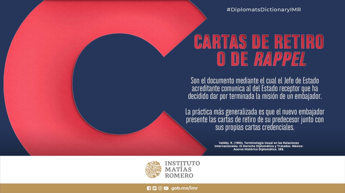 ¿Qué son las Cartas de retiro o de "rappel"? #DiplomatsDictionaryIMR