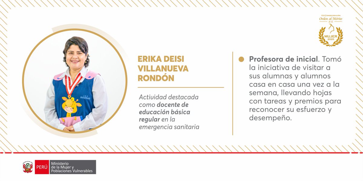 MimpPeru's tweet photo. Relación de condecoradas de la XVII edición de la Orden al Mérito de la #Mujer2020

📰Lee la nota aquí
https://t.co/JEchUffmF4 https://t.co/jdgLvIHOFf