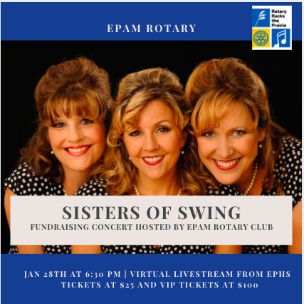 Last day to purchase VIP tickets! Get VIP tickets to help out our community through the Sisters of Swing fundraiser!
    - Tickets: $25
    - VIP Tickets: $100
    - VIP Gift Box Deadline: January 15

Purchase tickets TODAY: eventbrite.com/e/rotary-rocks…

#rotary #edenprairie