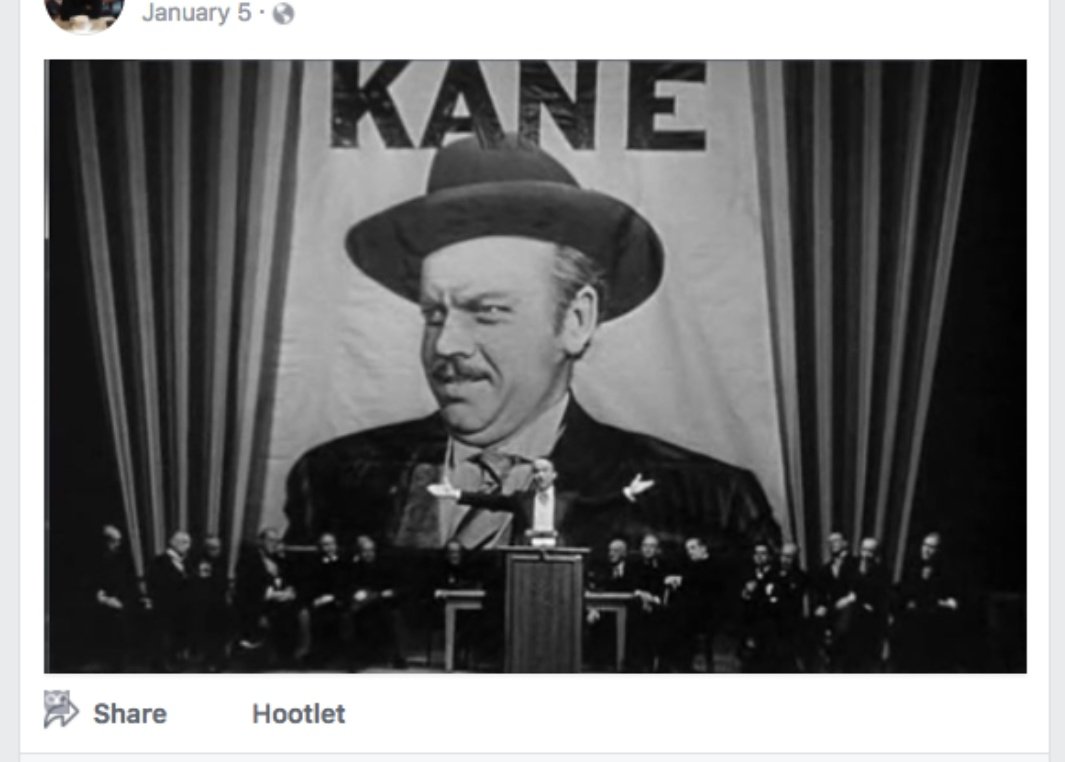 At the end of it all, he uploaded a screenshot of Citizen Kane and then changed his profile picture to this genuinely creepy mask thing.
