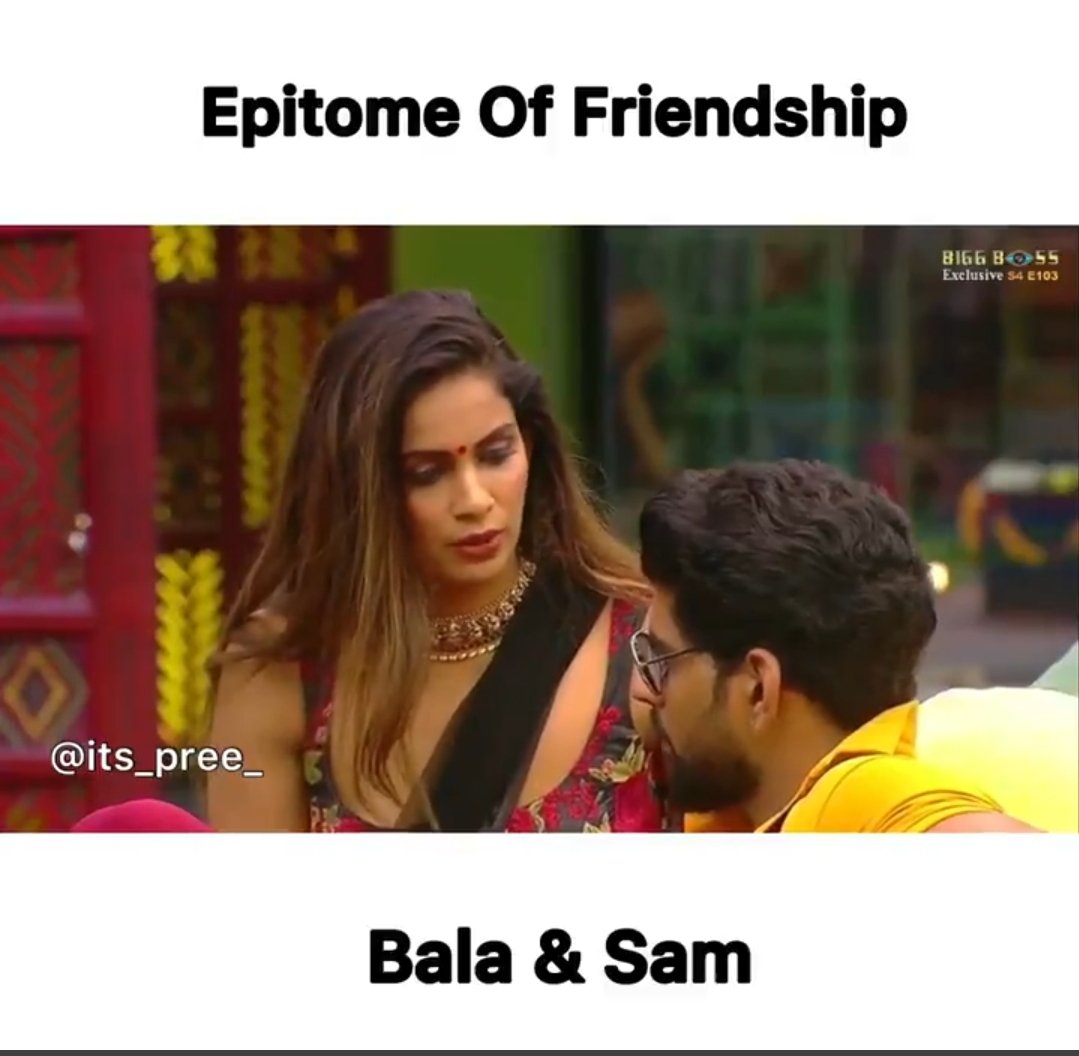  #BalajiMurugaDoss with  #SamOne of the best & purest bonds in  #BiggBossTamil4 Thank you Sam for always showing our Bala love & kindness & advising him when needed. You were the big sister he needed. One of the most classy women I have ever seen, fully of positivity you