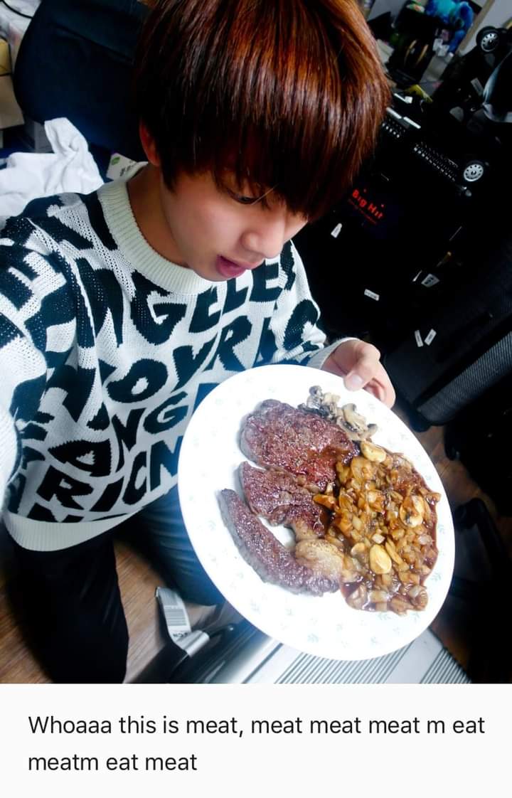 If you're sad, just open this thread of seokjin's cooking diary