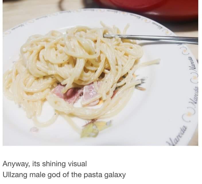 If you're sad, just open this thread of seokjin's cooking diary