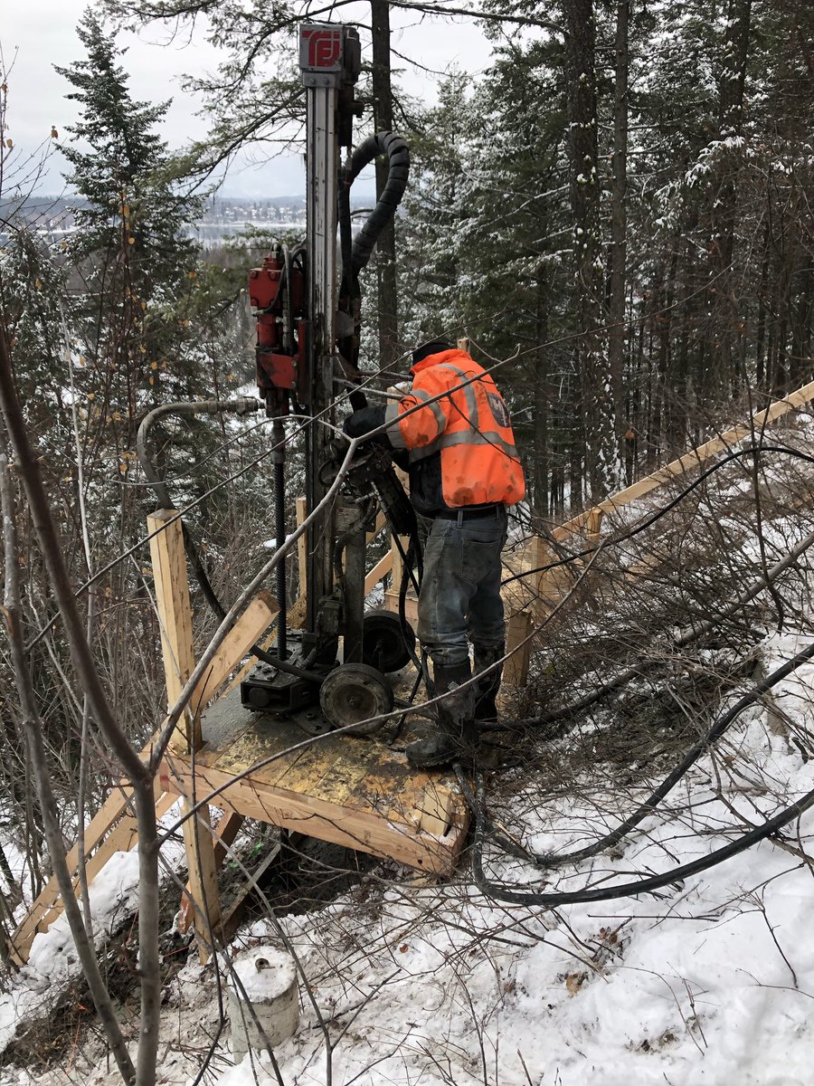 Installing 40mm hollow bar Micropiles on a steep slope with limited access. #deepfoundations #micropile #grout #construction #dirtyjobs #limitedaccessdrilling #limitedaccess #drilling