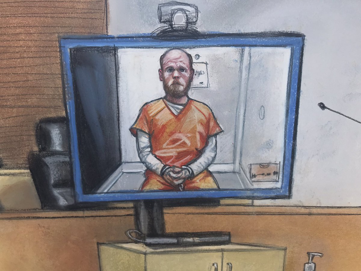 JoeDanaReports's tweet photo. No mercy for horned QAnon protestor Jacob Chansley. He’s being held w/out chance of bond until trial. Faces up to 25 yrs in prison. #12News
Court Sketch: Maggie Keane https://t.co/f2BclmBubM