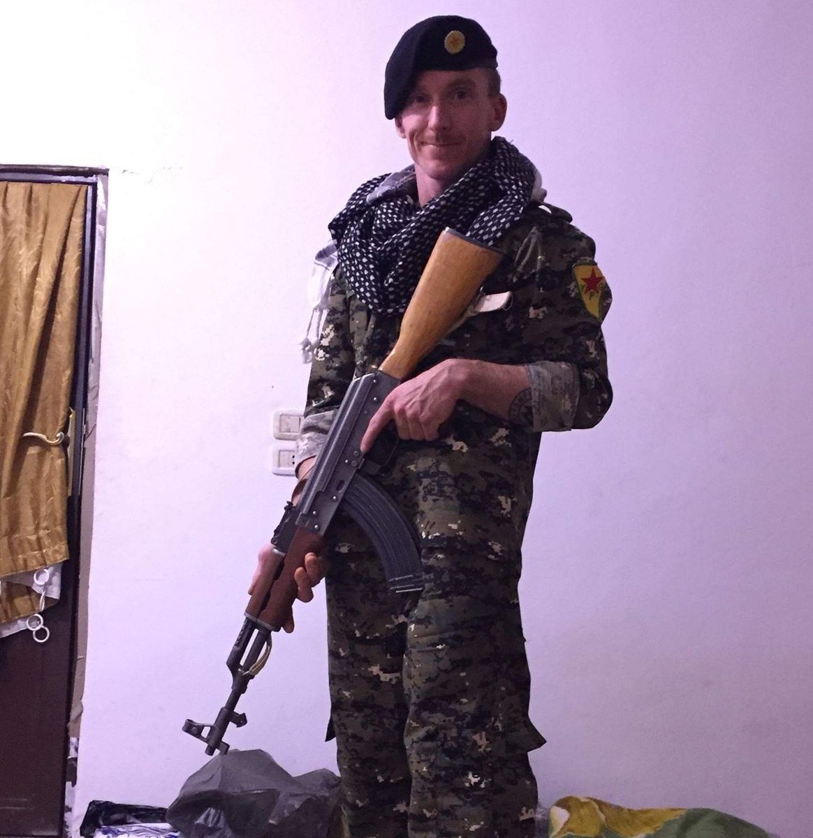 Him w/ YPG in Syria and his Army Uniform (82nd Airborne)