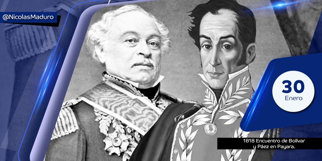 Se cumplen 203 años del primer encuentro entre Bolívar y Páez. Hecho trascendental en la historia que significó la unificación de todas las fuerzas independentistas por una sola causa: la liberación definitiva de Venezuela del imperio español. ¡Unión nacional para vencer!