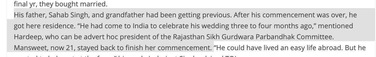 Then,  #NavreetSingh's family says he got married in Australia and he had come to India for 'celebrating his marriage'. He got married in Australia in September 2018. He came to India 2 years later, without his wife, alone, to 'celebrate his marriage'???
