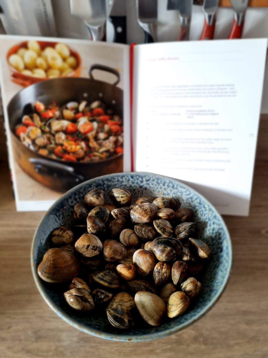 nathanyoung86's tweet photo. Happy Saturday! I was lucky enough to get a net of fresh clams at my fishmongers this morning, and with them I shall be making @Nigella_Lawson's Clams with Chorizo. I think #shellfishsaturdays may become a thing in this house.
#365daysofnigella #seafood #cooking #nigella https://t.co/wcsgr6No4D