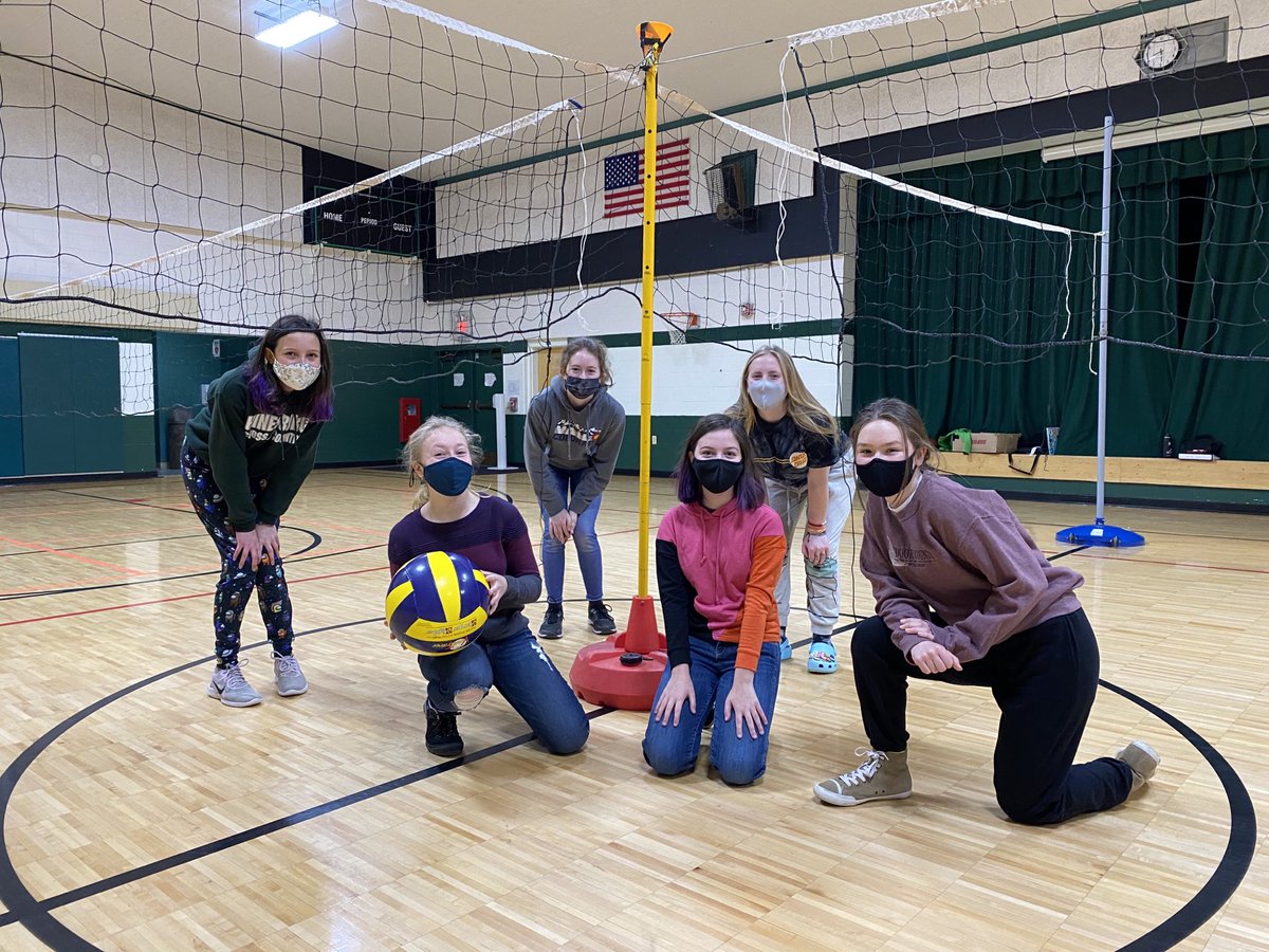 4 square volleyball with 8th graders