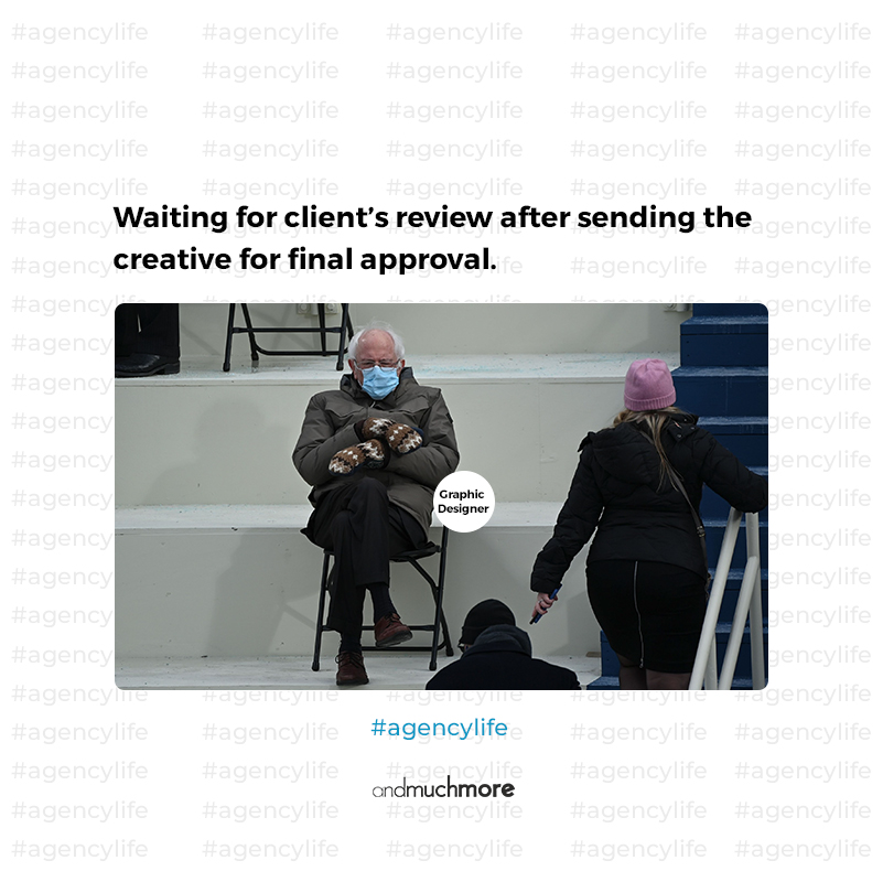andmuchmore1's tweet photo. Every minute feels like an hour when you are waiting for the final approval on your creative.
#agencylife
.
.
.
#andmuchmore #andmuchmorestudio #agency #BernieSanders #socialmedia #onlinemarketing #graphicdesign #digitalmarketing #websitedesign #webdevelopment #creativedesigns https://t.co/WAVOX6cgCH