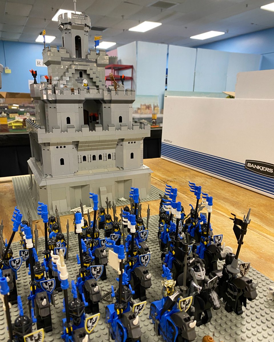 MSTrainMuseum's tweet photo. Check out this new LEGO display that is being created in the upcoming South Station...the castle is being guarded well!!

#MCMRM #LEGOs #SouthStation #ComingSoon https://t.co/Nn9Xwzn6cH