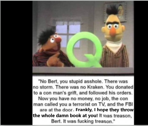 calmecam's tweet photo. Everything I needed to know about life, I learned from #SesameStreet 

Perhaps the #QTreasonists' fates would've turned out better had their parents allowed them to watch public television?

#ConsequencesForSedition #OneByOne #UntilTheJobIsDone https://t.co/3zyMO6Xjw2