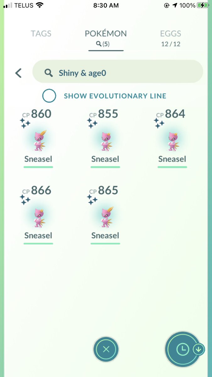 VALORxCAM's tweet photo. 5 Shiny Sneasel from #sneasellimitedresearch #limitedresearch #PokemonGO #shinypokemon https://t.co/vCyTkjVD6Z