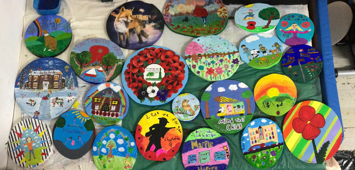 marpleparkart's tweet photo. The discs for our Friends of #Marple Memorial Park Pavilion Art Project are coming together rather nicely! https://t.co/1aLH51Ajsu https://t.co/KWRLDhCP70