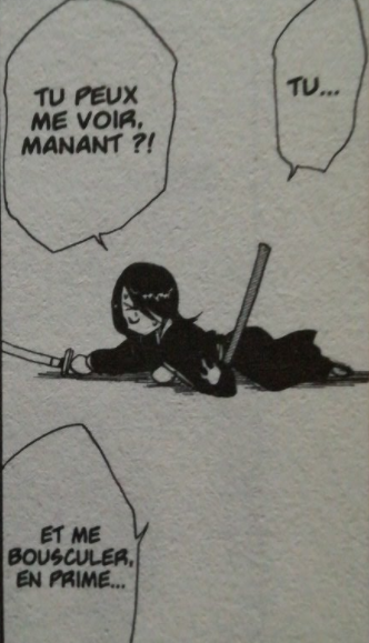 Le caractère et la façon de parler de Rukia semble être le même que ce que l'on connait, bien qu'elle a l'air un peu plus autoritaire envers Ichigo.