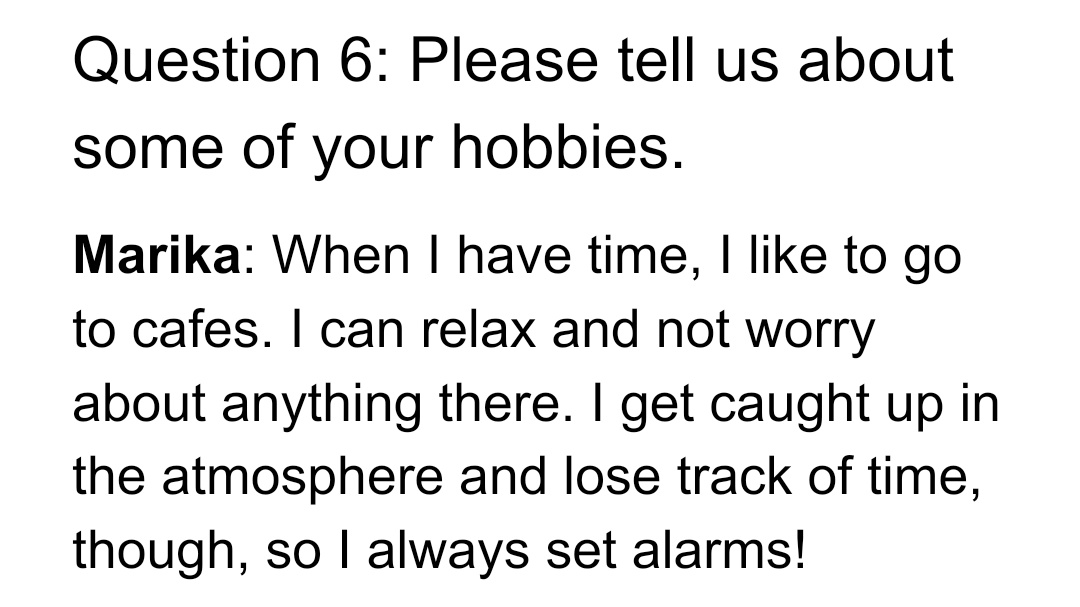 For no particular reason this time I searched "hand gesture against stress" why? Simply because I had a flash (lol) reminding me that Marika loves to go to cafe because she doesn't have to worry about anything else there! So what if there's a relation ? Worry.. Anxious.. Stress..