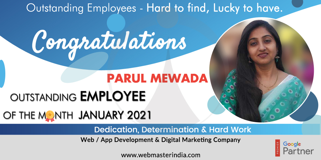 Opal_Infotech's tweet photo. Employee of the Month, January - 2021

Congratulations Parul Mewada on being Outstanding Employee of the Month. We appreciates your dedication, determination &amp; hard work.

#OpalInfotech #LifeAtOpal #EmployeeOfTheMonth #OutstandingEmployee #BusinessAnalysist #DigitalMarketing https://t.co/FRmz6nDT6Z