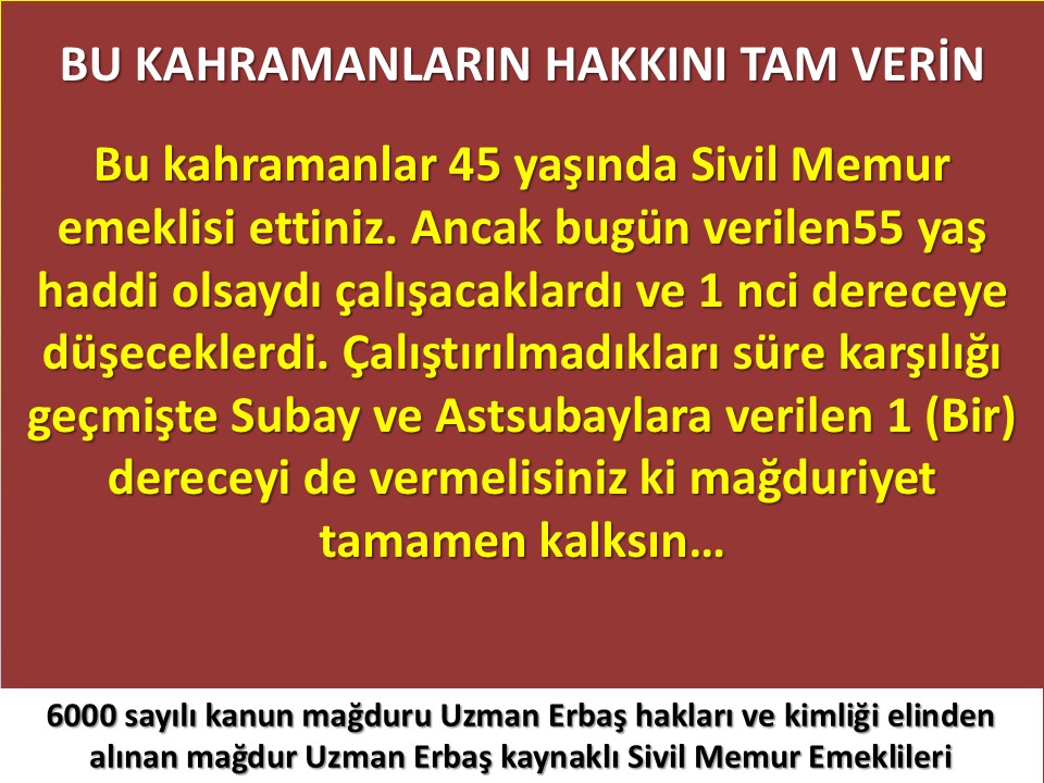 brahim65226653's tweet photo. @alitilkici38 @UlviYonter MSB'nin verdiği kanun teklifine 6000 sayılı kanun mağduru uzman çavuşlar için seyyanen bir(1) derece verilmisi maddesini ekleyin lütfen .Bu kanunla mağduriyetler bitmiyor.@yilmaz_ismet58
@kayaismail80 https://t.co/dQ7vWHZZKT