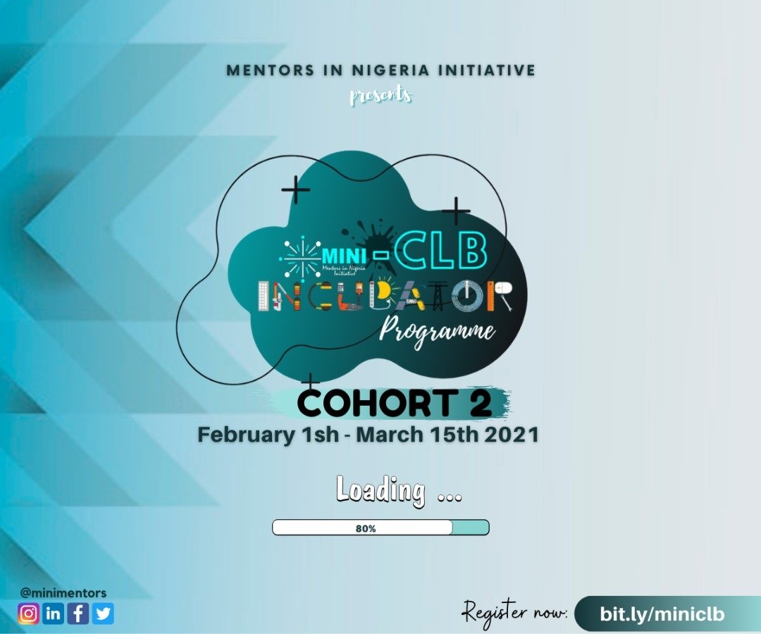 mentors_in's tweet photo. You finally get to sit with captains of the industry and people of influence.

Begin your career, leadership and business journey well by joining the 2021 cohort of the MINI CLB incubator program .

Register : https://t.co/4zYygsTuOP
Fee: 20000
Venue: Virtual
Date: Feb1 - March15 https://t.co/YACV65dYHt