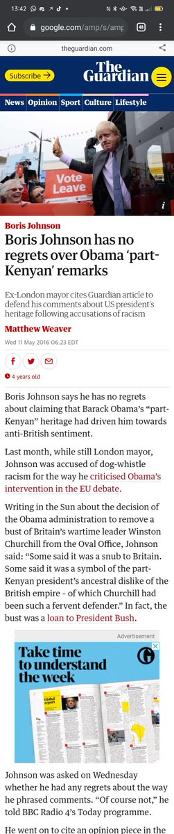 Let us contrast...In 2016, Boris Johnson berates Barack Obama for removing a bust of Winston Churchill from the White House. In 2021 Joe Biden also removes the bust, to zero criticism from Johnson. Hard not to conclude racism is the reason for the difference in approach.