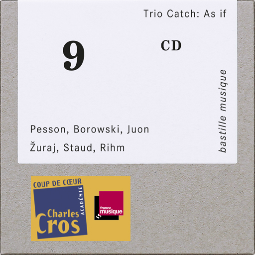 bastillemusique's tweet photo. Coup de cœur 2020 de l’Académie @CharlesCros for »As if« by the @TrioCatch, presented by @francemusique: https://t.co/lXZCbeWYRu The CD incl. works by #Pesson, #Borowski, #Juon, #Žuraj, #Staud and #Rihm can be ordered by mail (shop@bastillemusique.com) and is available in stores. https://t.co/YQixT56EP8