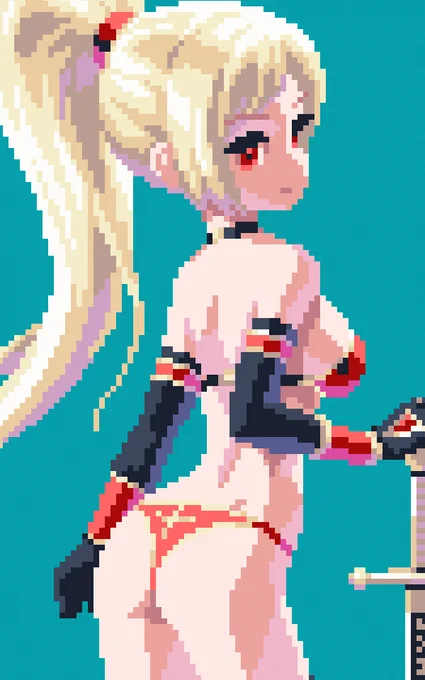 #ドット絵 #PixelArt 
ビキニアーマー描きました
今回もメガミデバイスをもとに描いてます
3枚目が大まかなプロセス 